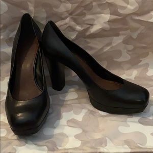 Black block heels